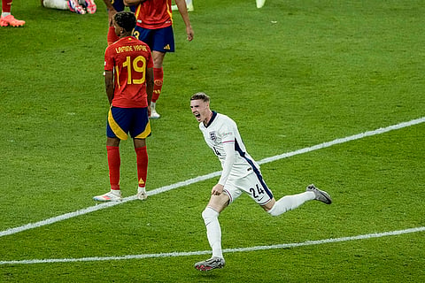 England's Cole Palmer celebrates after scoring a goal